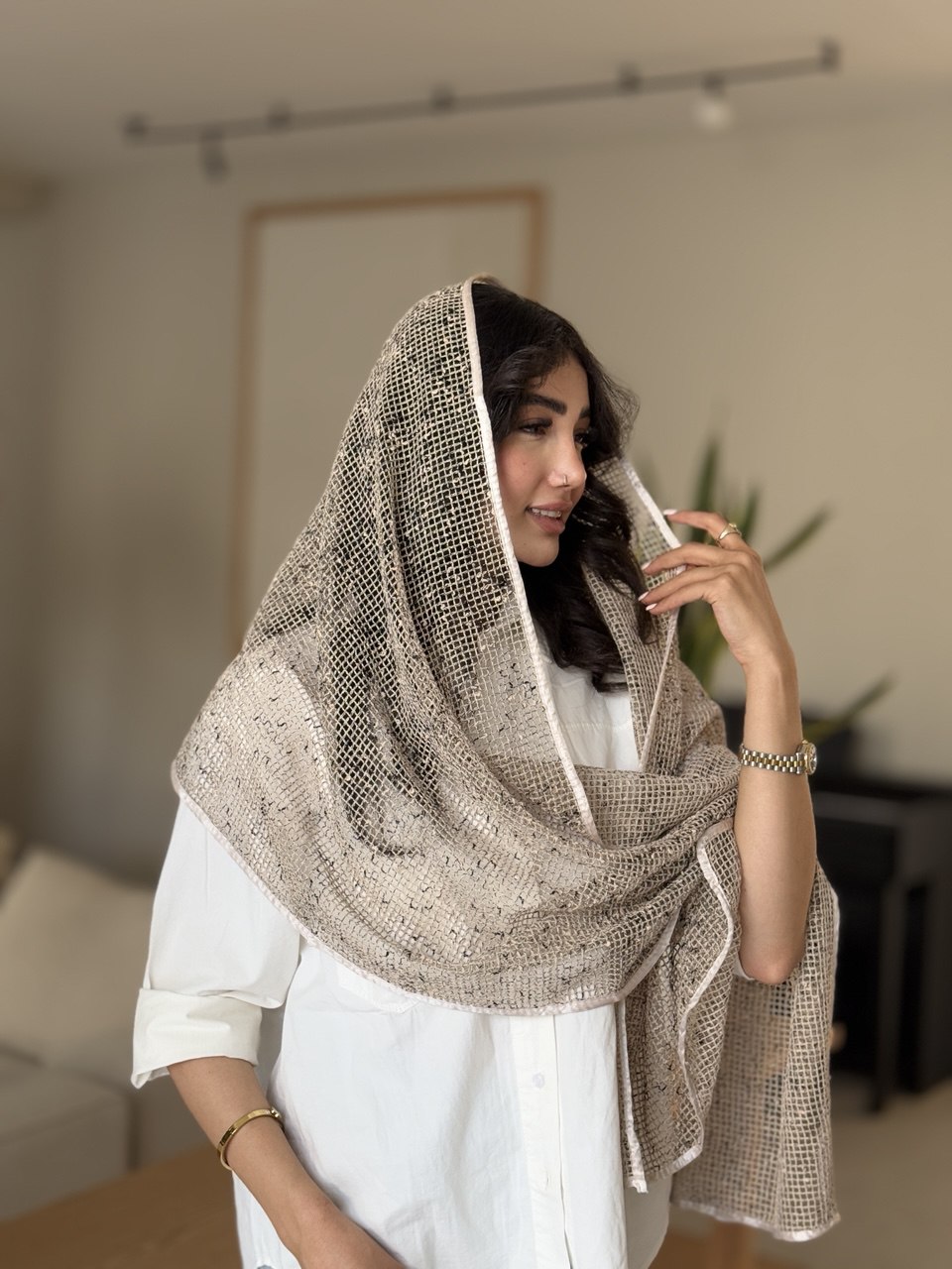 شال توری مکرومه