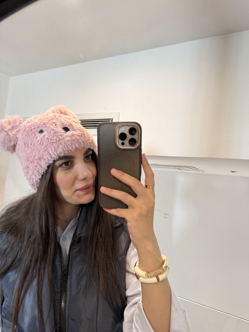 کلاه بچگانه خز طرح خرسی