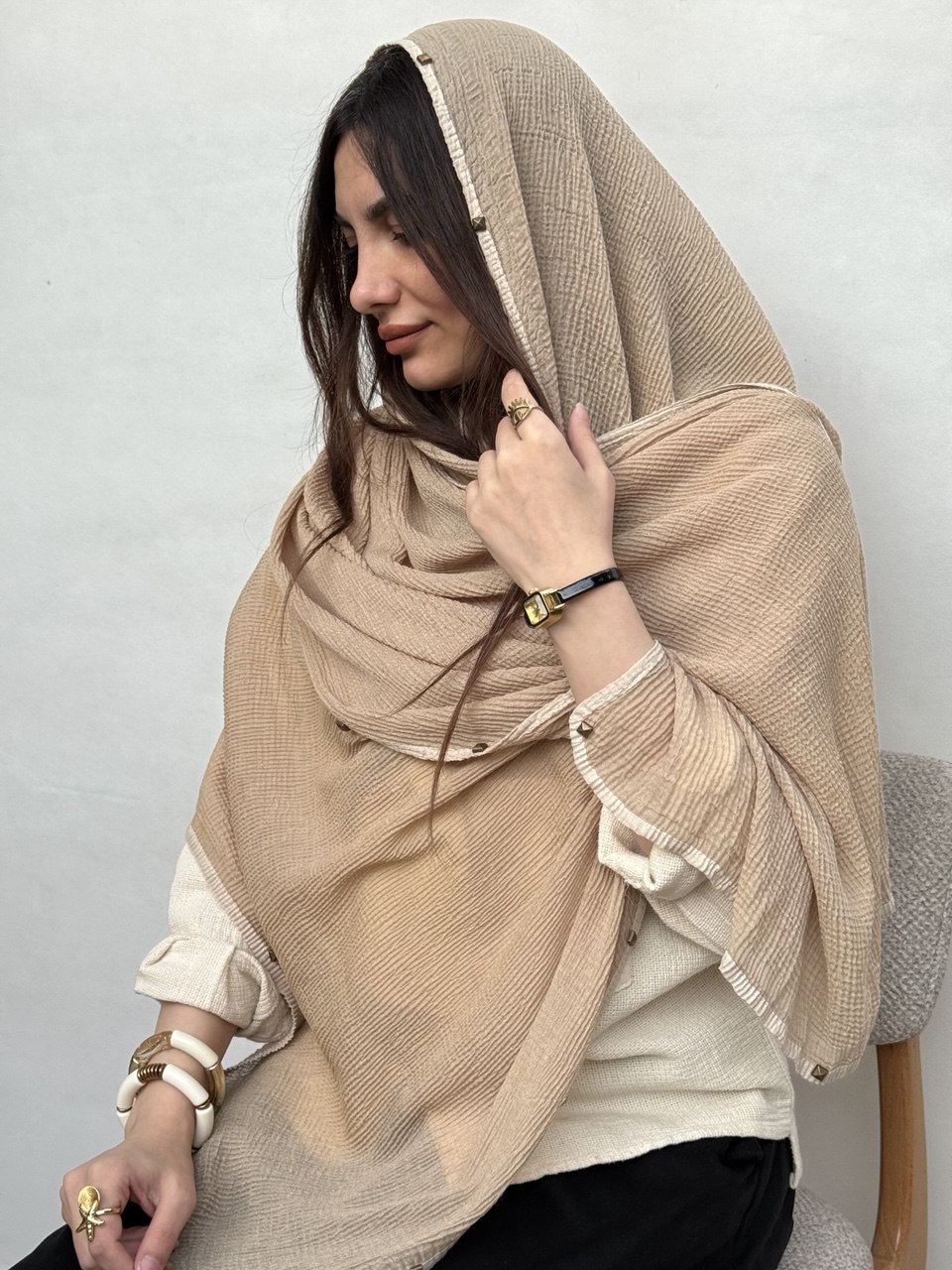 شال پلیسه پانچ دار