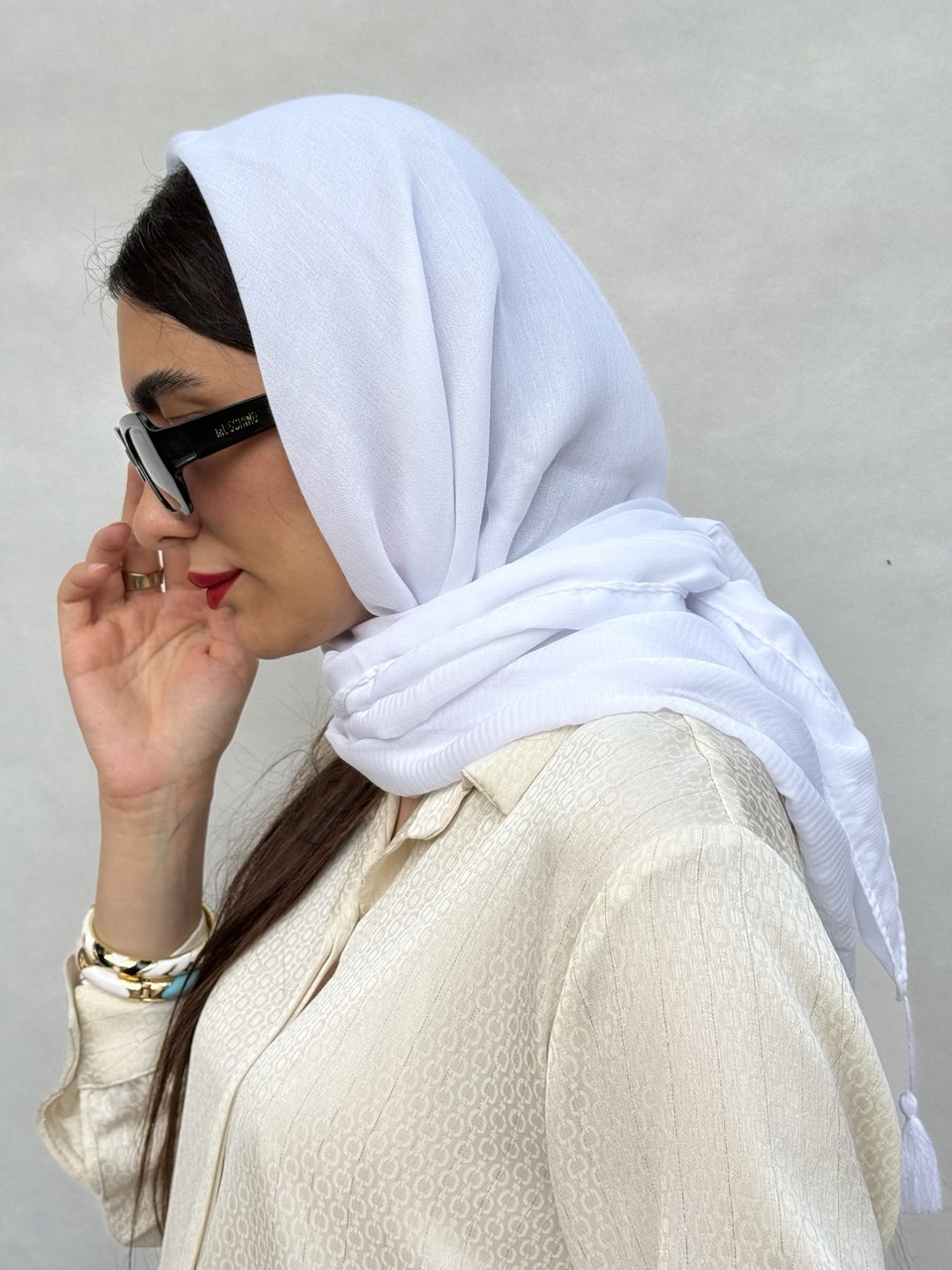 روسری ساده نخی زنانه گیزمه