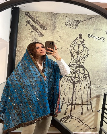 شال هندی مهره دوزی